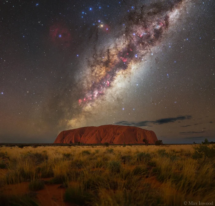 Milky Way over Uluru - Milky Way, Galaxy, Stars, Uluru, The rocks, Desert, wildlife, Australia, Night shooting, The photo