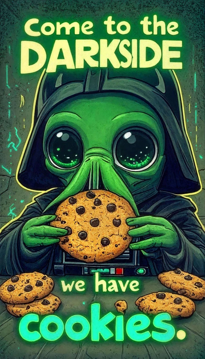 Come to the dark side, we have cookies - Dark side, Cookies, Cthulhu, Darth vader, Neural network art, Milota