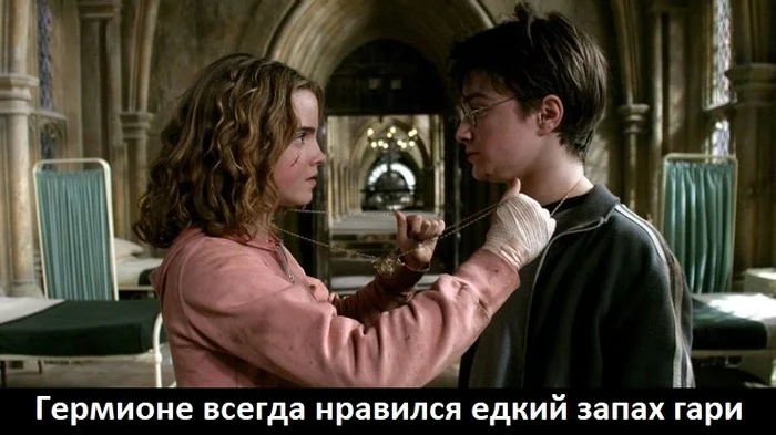 Hermione always liked the pungent smell of burning. - Humor, Picture with text, Hermione, Harry Potter, Germany, Irony, Demotivator, Anime, Expectation and reality, Sad humor, Jason Statham, Art