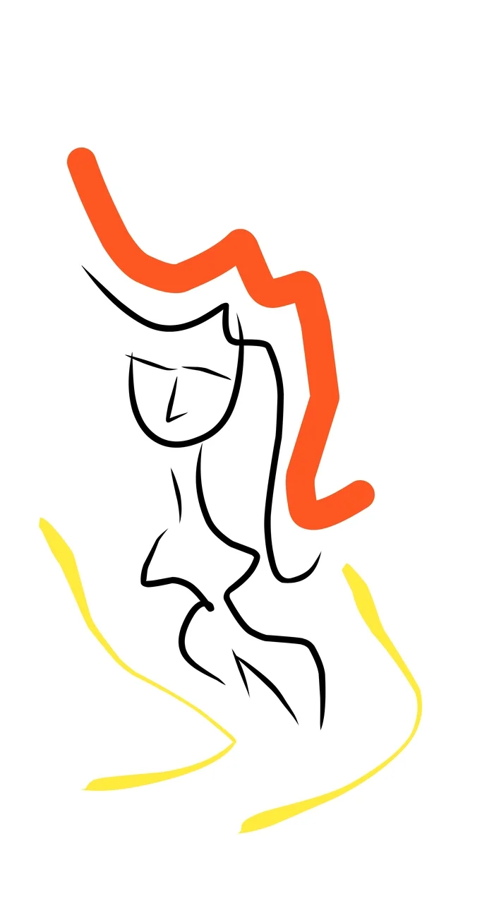 Anyo Anishe - line art in the style of One Line Drawing Picasso - Art, Images, Picture with text, Longpost
