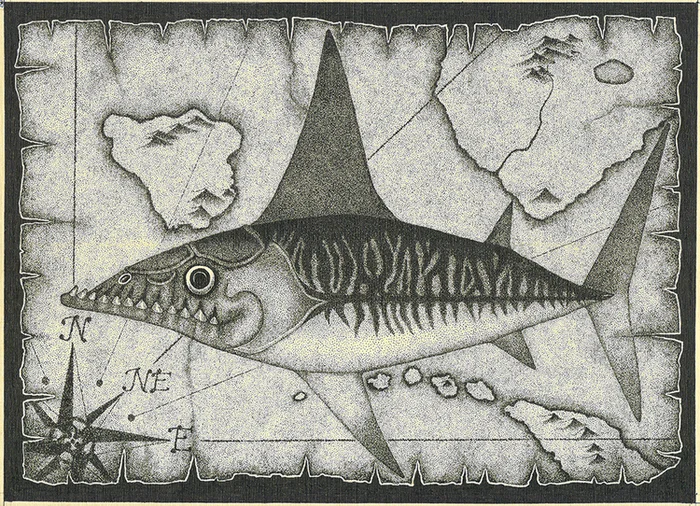 Ancient Mackerel - My, Images, Drawing, Dotwork, Illustrations, Illustrator