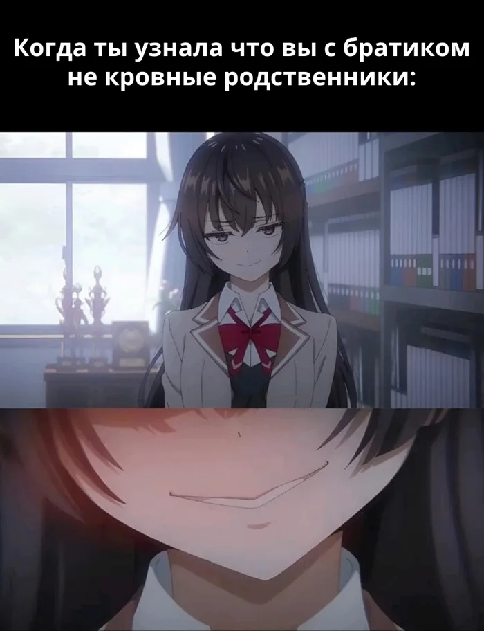 Best girl of the title - Anime, Anime memes, Picture with text, Tokidoki Bosotto Russia-go de Dereru Tonari no Aly, Roshidere, Suou Yuki, Repeat