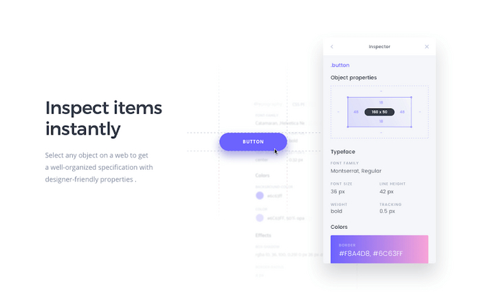 CSS Peeper ������������� �������� ������, �������, ������ � ������ ��������� ������� � ������� � �������� ����