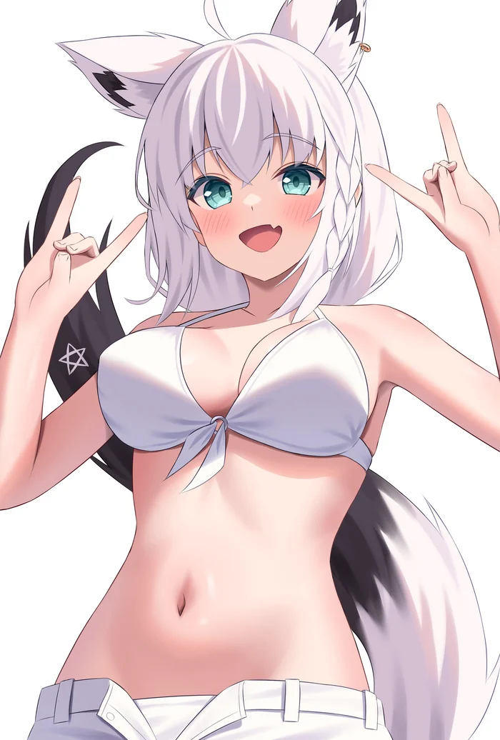 Fubuki - Anime Art, Аниме, Hololive, Virtual YouTuber, Shirakami Fubuki, Animal Ears, Хвост, NSFW