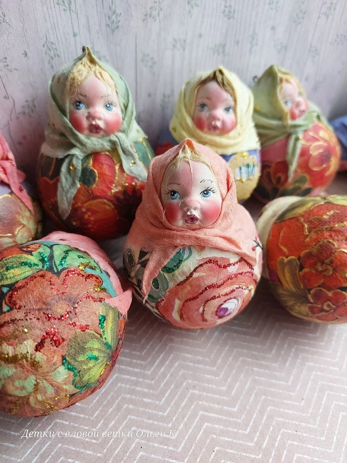 Another batch of Matryoshka dolls for the Christmas tree - My, Christmas decorations, Author's toy, Needlework without process, Matryoshka