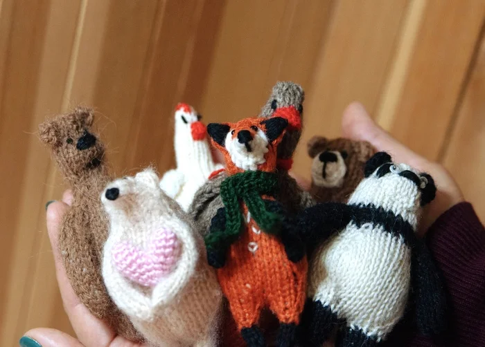 Woolly Friends - new revision - My, Handmade, Needlework, Needlework without process, Decor, Miniature, Wool toy, Author's toy, Interior toy, Knitting, Souvenirs, Presents, Pocket animals, Raccoon, The Bears, Fox