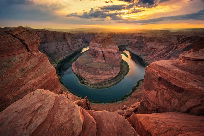 Horseshoe Band (Colorado River Horseshoe) - My, The photo, Travels, USA, Colorado, Sunset