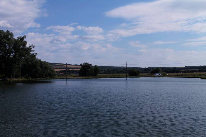 Every electrician is a bit of a fisherman... - My, The photo, Landscape, Nature, Pond, Fishermen, Telegraph poles, River