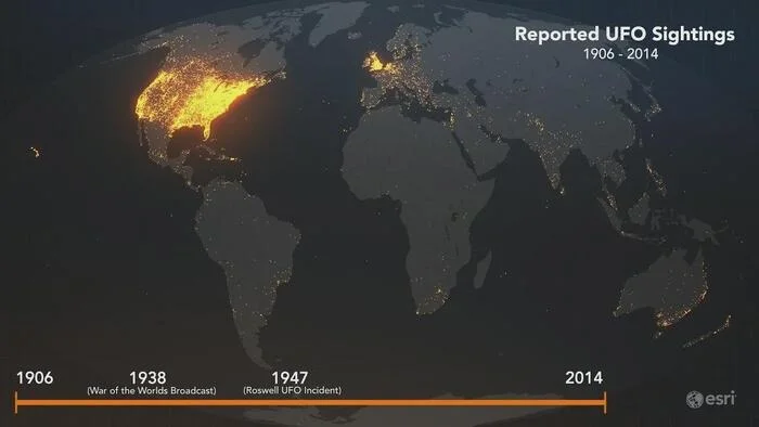 Сообщения об НЛО по всему миру, 1906-2014 - НЛО, Картинка с текстом