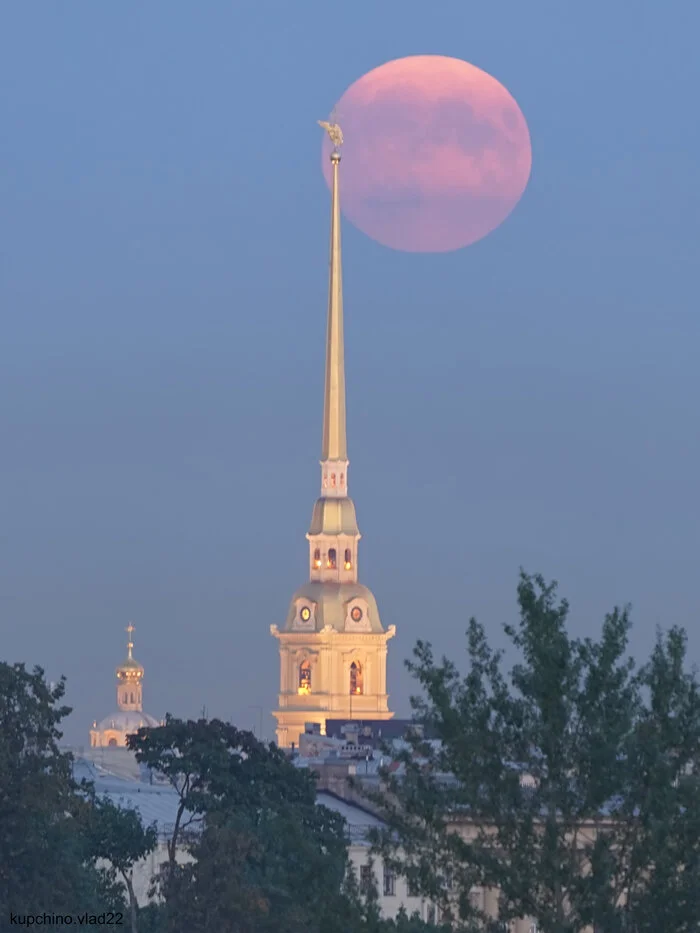 Полнолуние над Петербургом - Моё, Фотография, Санкт-Петербург, Луна, Восход, Полнолуние, Длиннопост