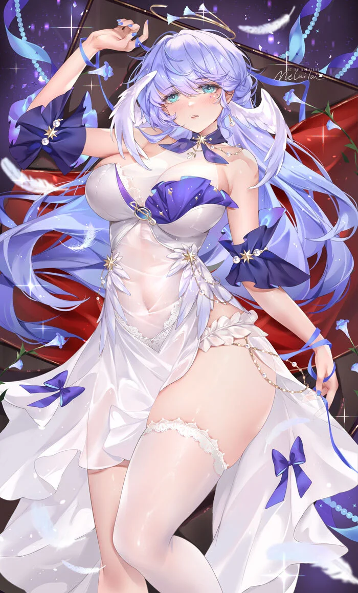 Good morning with the Robin - NSFW, Hips, Stockings, Pixiv, Anime, Anime art, Robin (Honkai: Star Rail), Honkai: Star Rail