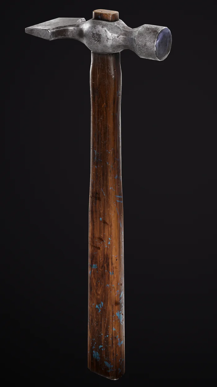 Just a hammer - My, 3D, Substance painter, Computer graphics, Low poly, Digital, Design, Visualization, Render, Hammer, Marmoset Toolbag, Longpost