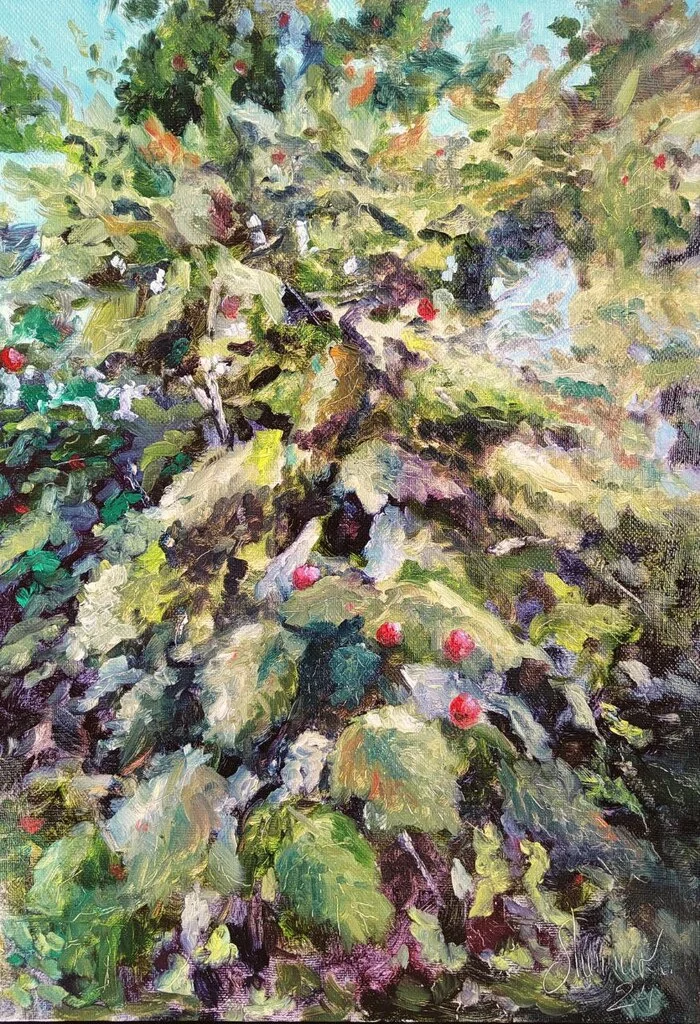 A bush of something - My, Oil painting, Butter, Painting