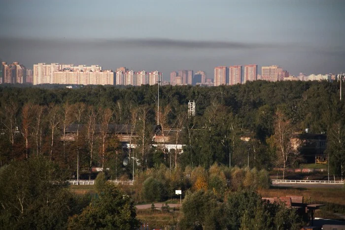 Химки в тумане - Химки, Долгопрудный, Задымление, Экология, Выбросы в атмосферу, СВАО, Дмитровский район, Завод, Длиннопост