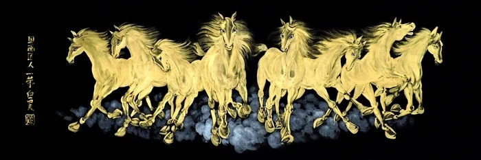 8 Golden Horses : Golden Palmado Introducing Golden Palmado - Traditions, Lesson, Painting, Art