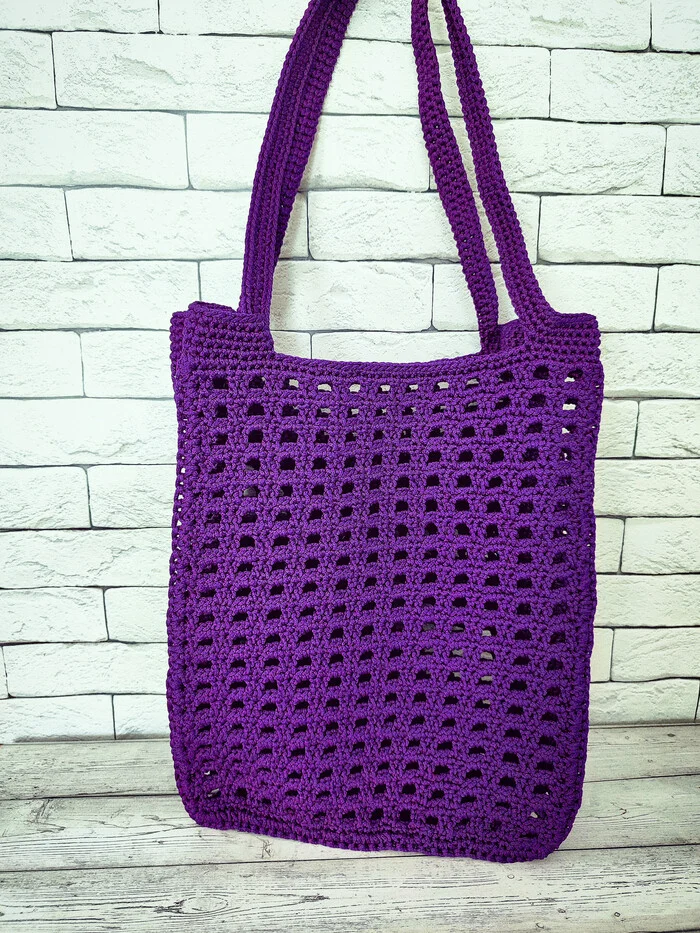 For housewives and beach lovers - My, With your own hands, Crochet, Handmade, Сумка, Lady's bag, String bag, Longpost