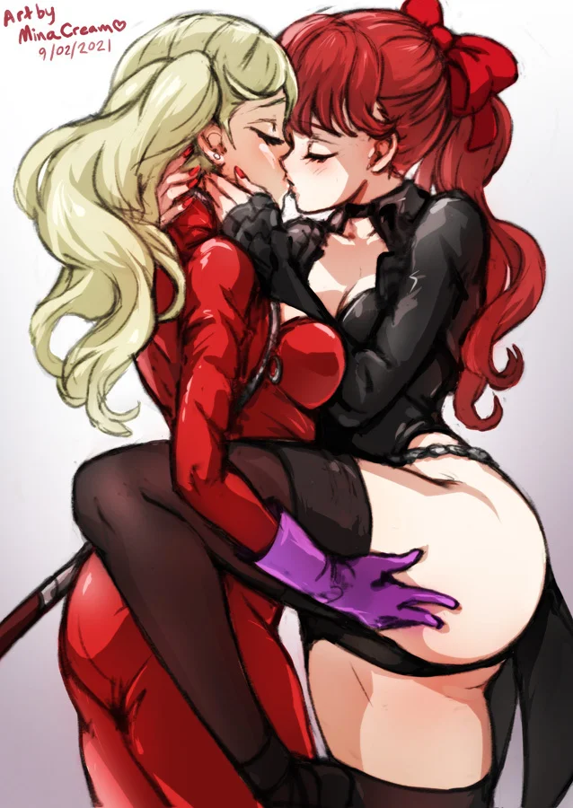 Wow! Friends! - NSFW, Art, Anime, Anime art, Hand-drawn erotica, Erotic, Persona, Persona 5, Ann takamaki, Kasumi Yoshizawa, Yuri, Games, Game art