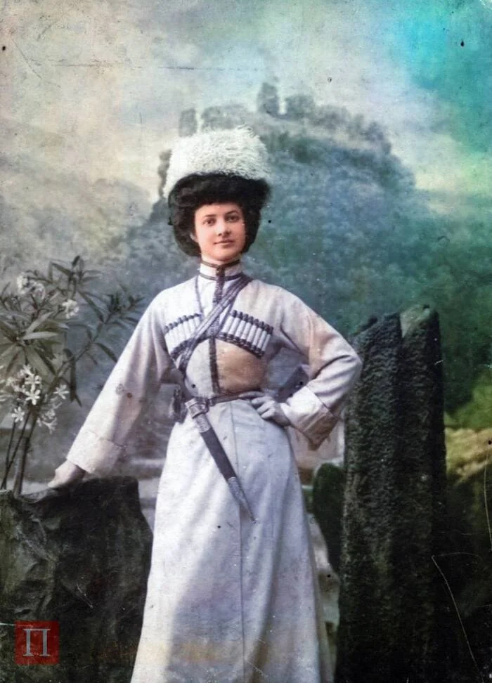 Don Cossack Tamara Kalinina poses in a Circassian coat (chokha) - Crossposting, Pikabu publish bot, Kislovodsk, Empire, Telegram (link)