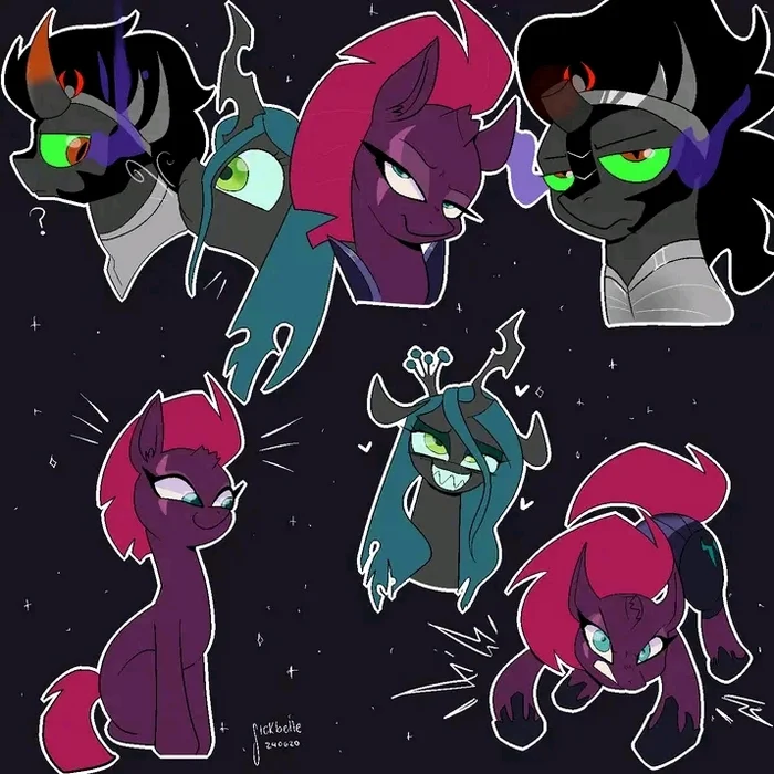 Villains - My little pony, Queen chrysalis, King sombra, Tempest shadow