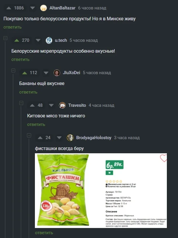 Belarusian products - Screenshot, Comments on Peekaboo, Republic of Belarus, Products