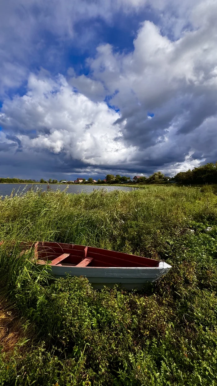 Boat - My, Mobile photography, Nature, A boat, Lake