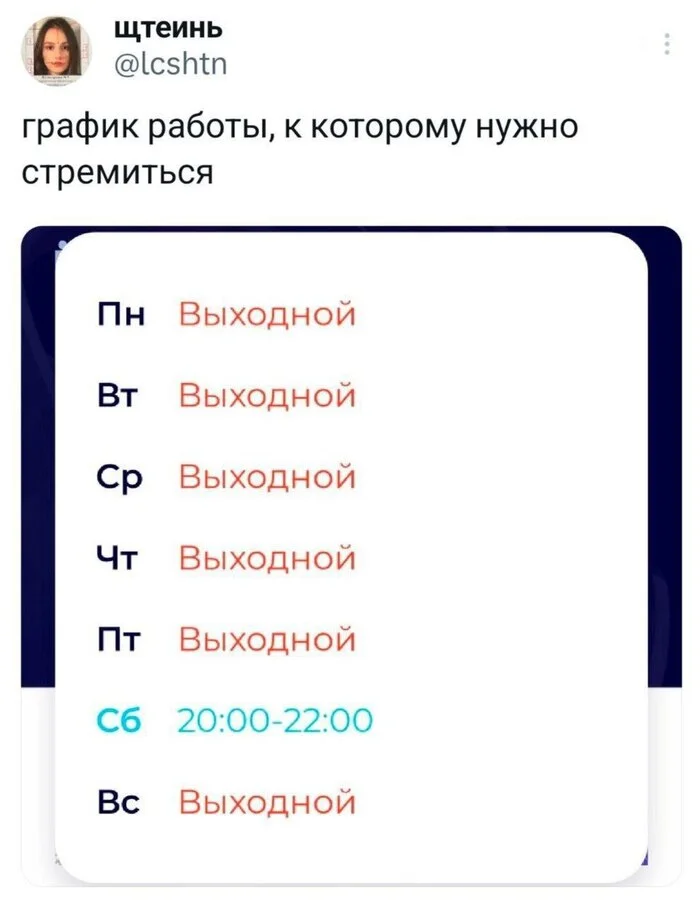 Вопрос в зал: на какой работе можно так работать? - Карьера, Профессия, График работы, Работа, Юмор, Скриншот, Twitter