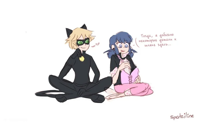 I gave in to the wrong instincts... - Comics, Art, Lady Bug and Super Cat, Cartoons, Chat Noir, Marinette, Spatziline, Longpost