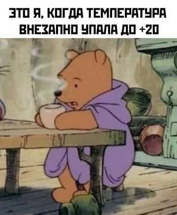 It's getting colder - Picture with text, Memes, Humor, Winnie the Pooh, Weather, Telegram (link)