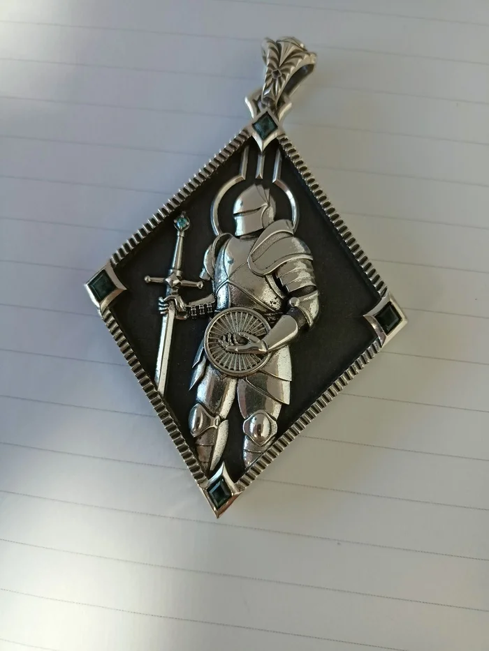 Custom Pendant . Photo - My, Silver, Pendant, Individual approach, Knights, Runes, Longpost, Needlework without process