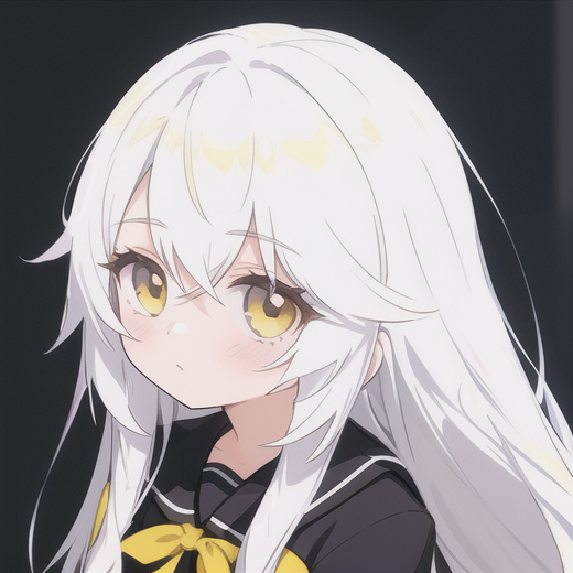 Lolka - My, Anime, Anime art, Stable diffusion, White hair