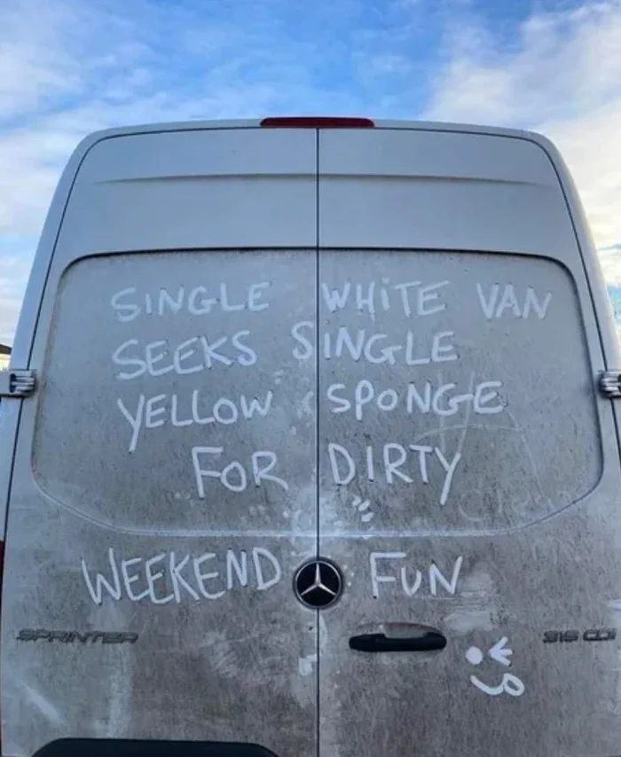 Dirty fun - Sponge, Car, the washing up, Graffiti, Lettering on the car