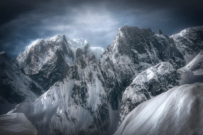 Mont Blanc massif (view from Italy) - My, The photo, Mont Blanc, The mountains, Alps, Travels