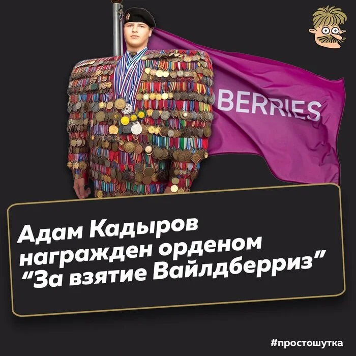 For heroic heroism - Humor, Picture with text, Adam Kadyrov, Wildberries, Reward