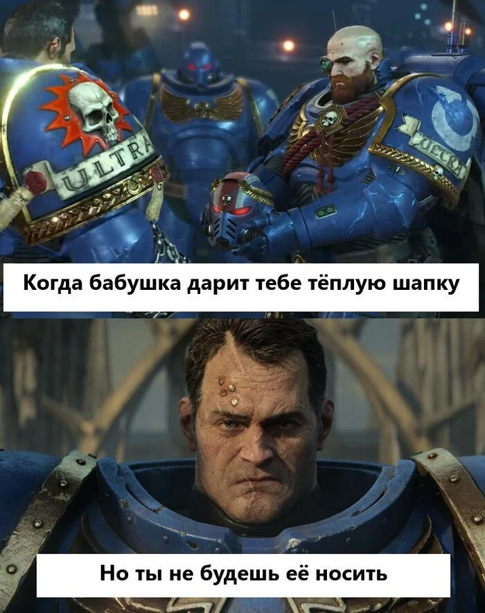 The main thing is the hairstyle - My, Humor, Warhammer 40k, Adeptus Astartes, Warhammer 40k: Space Marine 2