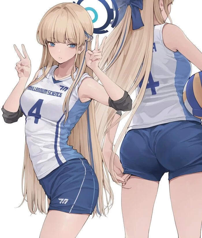 Currents in sportswear - Anime art, Anime, Girls, Games, Blue archive, Asuma Toki, Shorts