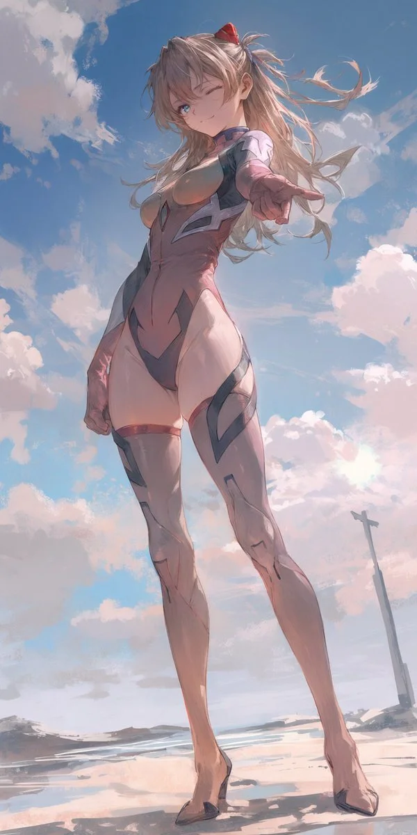 Asuka - Anime art, Anime, Girls, Evangelion, Asuka langley, Neural network art