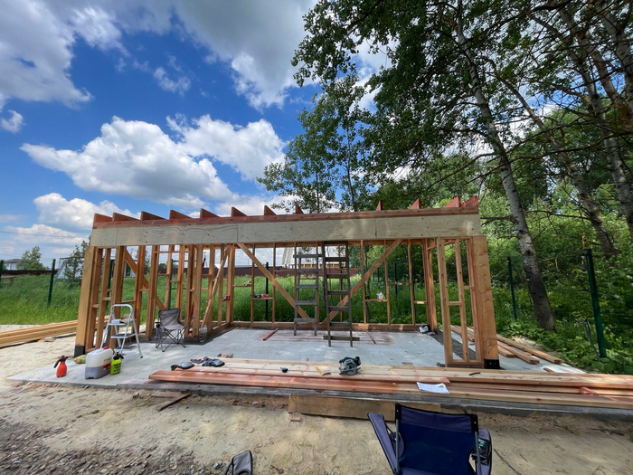 Беседка со стропилами