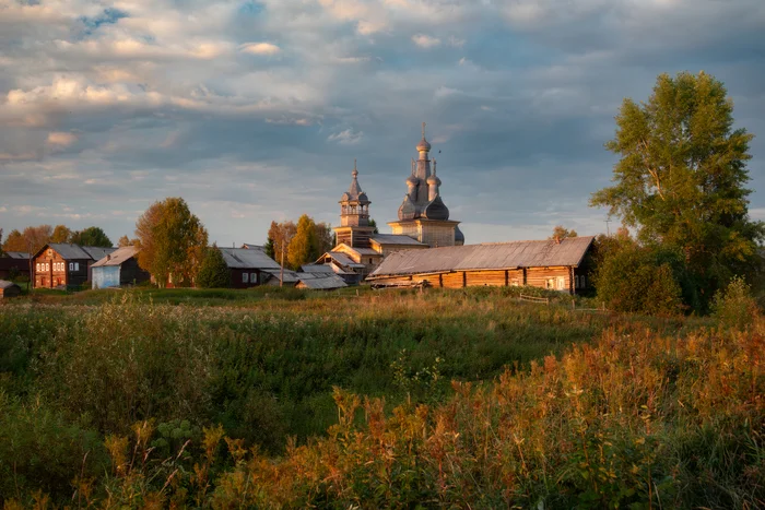 Кимжа - Моё, Фотография, Пейзаж, Путешествие по России, Деревня, Архангельская область, Вечер, Россия, Длиннопост