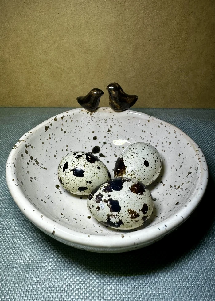 Speckled ceramics of my making - My, Ceramics, Bowl, Quail egg, Humor, Handmade, Longpost, Needlework without process