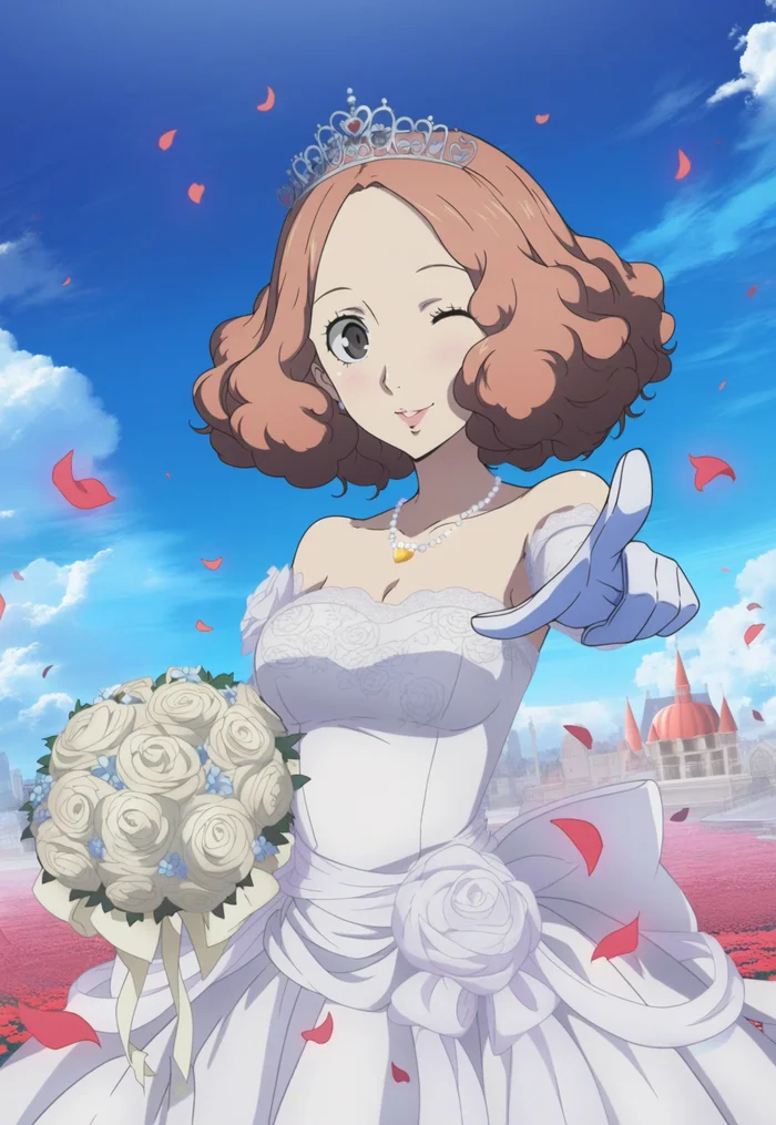 Bride - Art, Anime, Anime art, Persona, Persona 5, Okumura haru, Game art, Games, Neural network art, Longpost