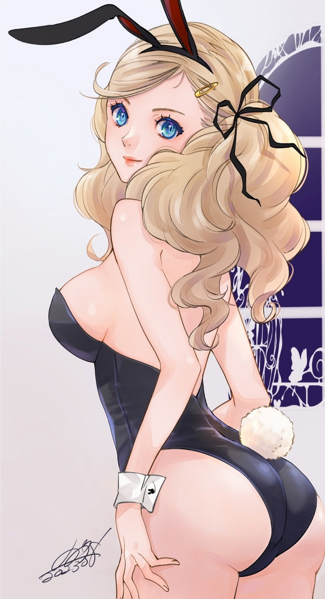 Зайки - NSFW, Anime Art, Аниме, Игры, Persona, Persona 5, Ann Takamaki, Bunnysuit, Длиннопост