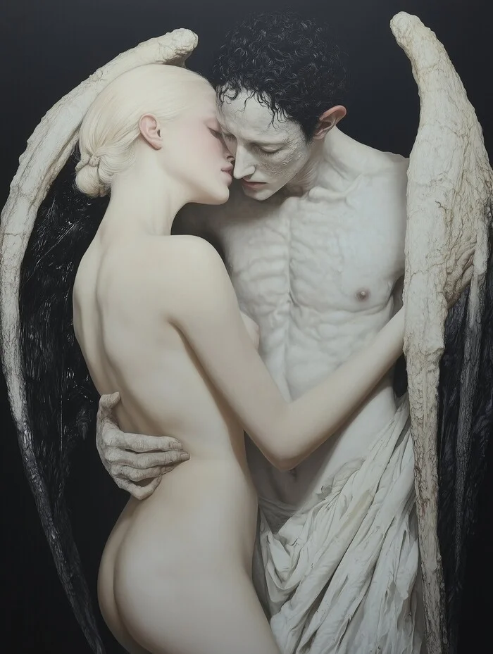 Angel and admirer - Art, Men and women