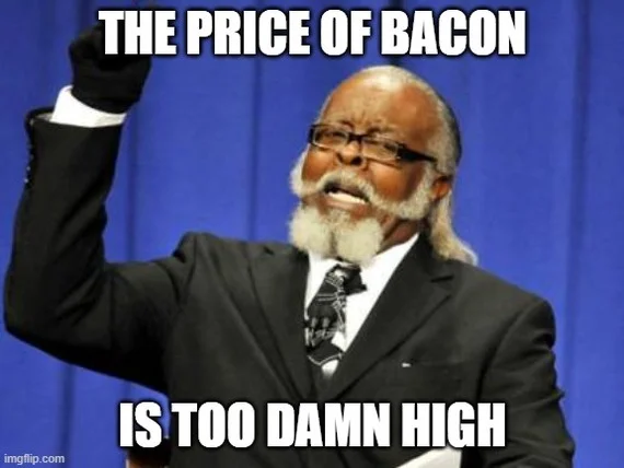 The price of bacon is damn high) - Prices, Products, Saving, Market, Bacon, Russia, USA, Rise in prices, Meat, Longpost