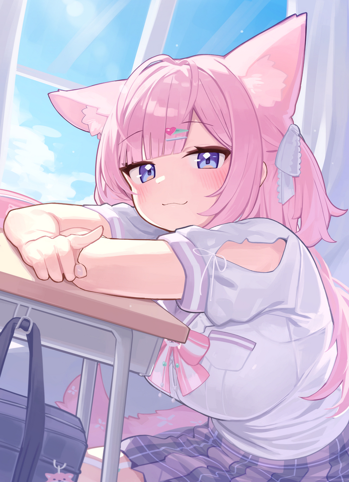 Koyori Anime Art, , Virtual YouTuber, Hololive, Hakui Koyori, Deaver, Animal Ears, 