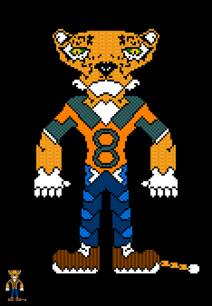 Cheetah Charlie v01 Pixel Art, Furry Art, , , , Original Character, Furry Cheetah, 