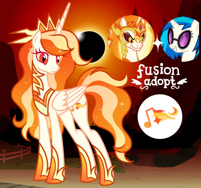 Pony Fusion - My little pony, Art, Daybreaker, Vinyl scratch