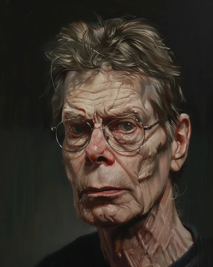 Stephen King was born on September 21, 1947 - My, Neural network art, Midjourney, Pinanoc, Stephen King, Birthday, Portrait, Writers