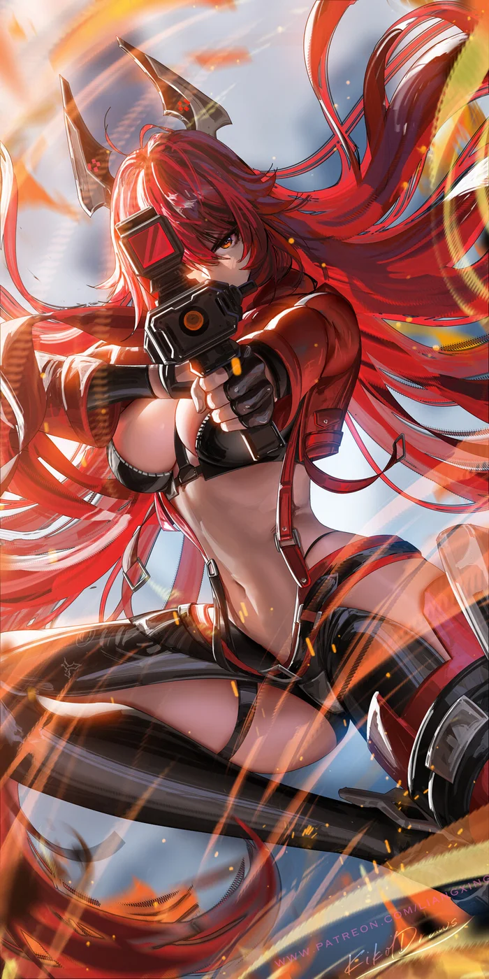 Red Hood - Anime Art, Аниме, Игры, Goddess of victory: nikke, Red Hood, Liang Xing