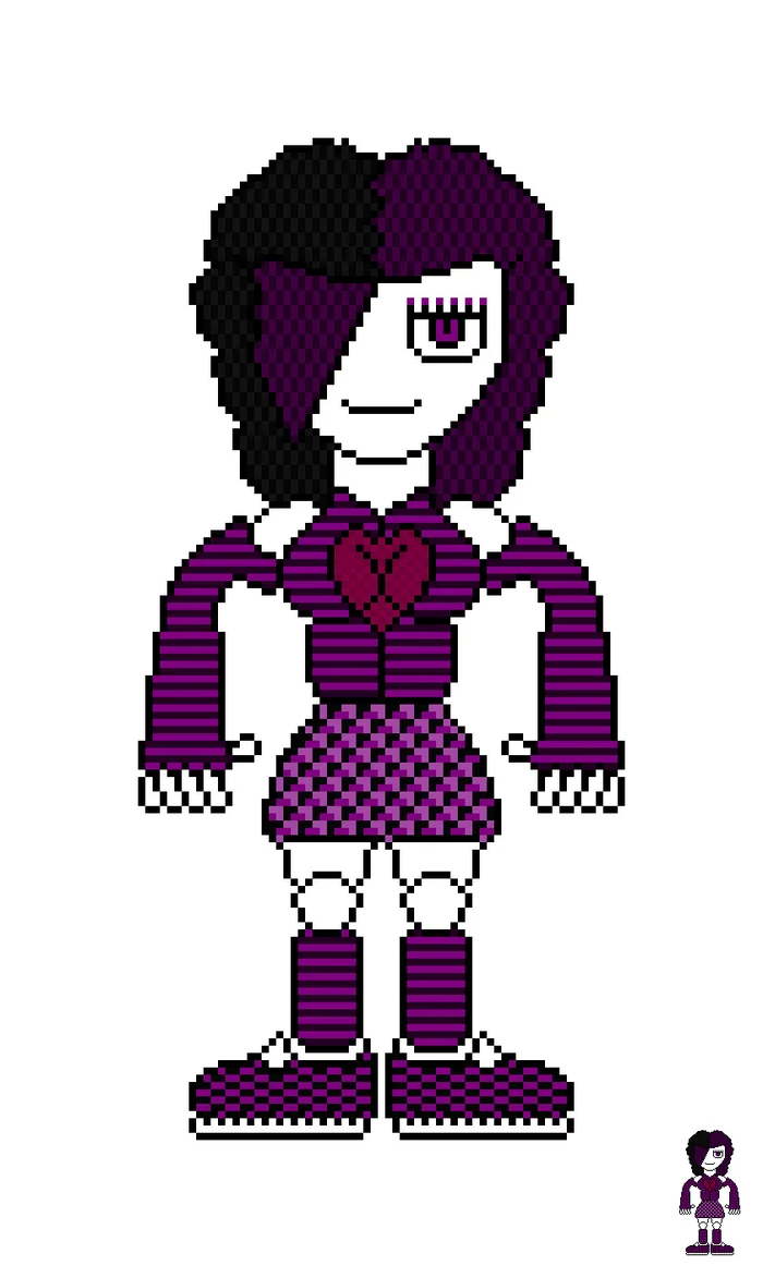 Emo Matilda v01 - Моё, Pixel Art, Арт, Original Character, Девушки, Эмо