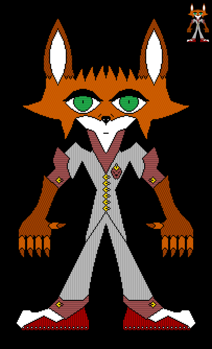 Tailless Fox Alan v01 Pixel Art, Furry Art, , , , Original Character, Furry Fox, 